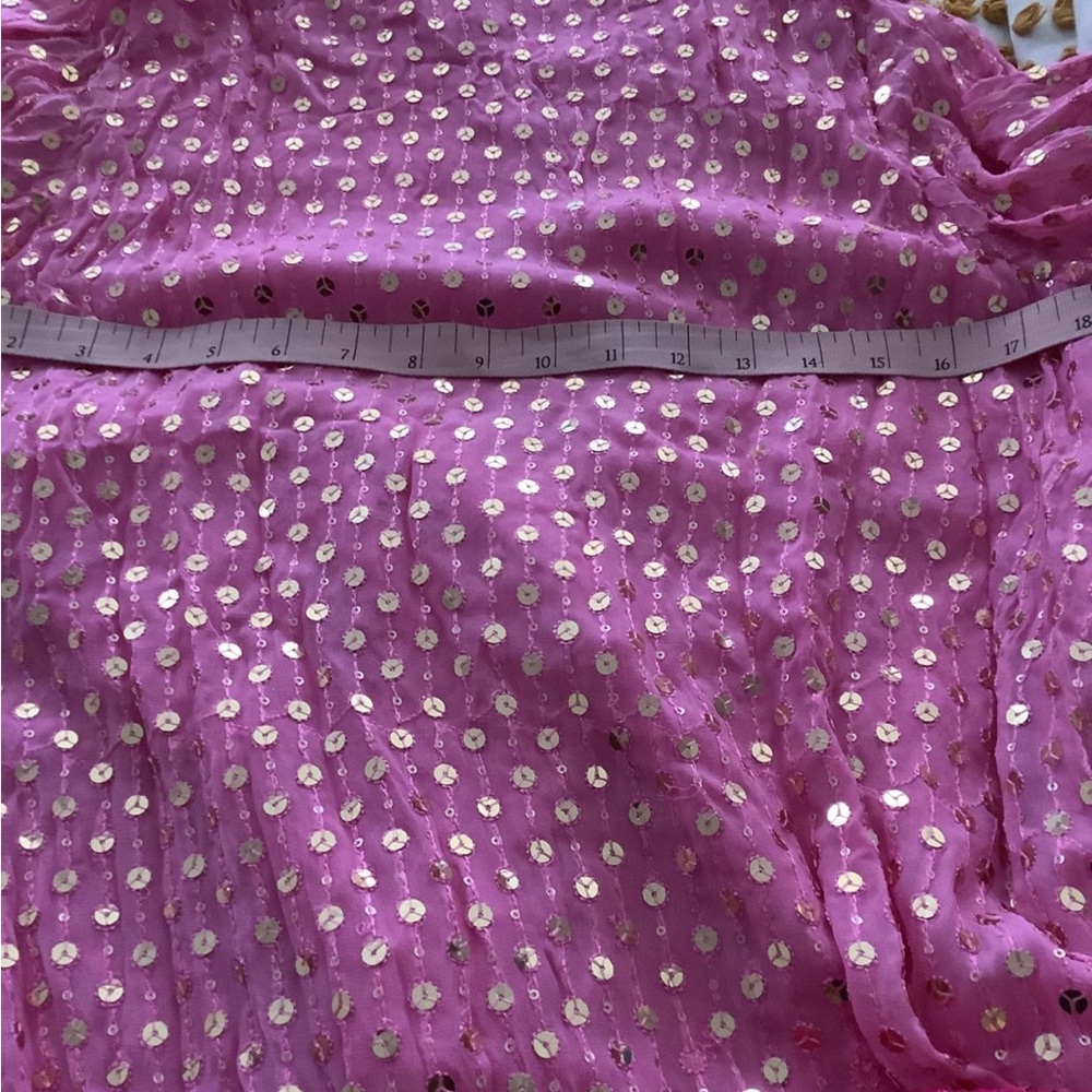 Fuchsia Sequin Dot Maxi Dress/indian Pakistani - Picture 4 of 7